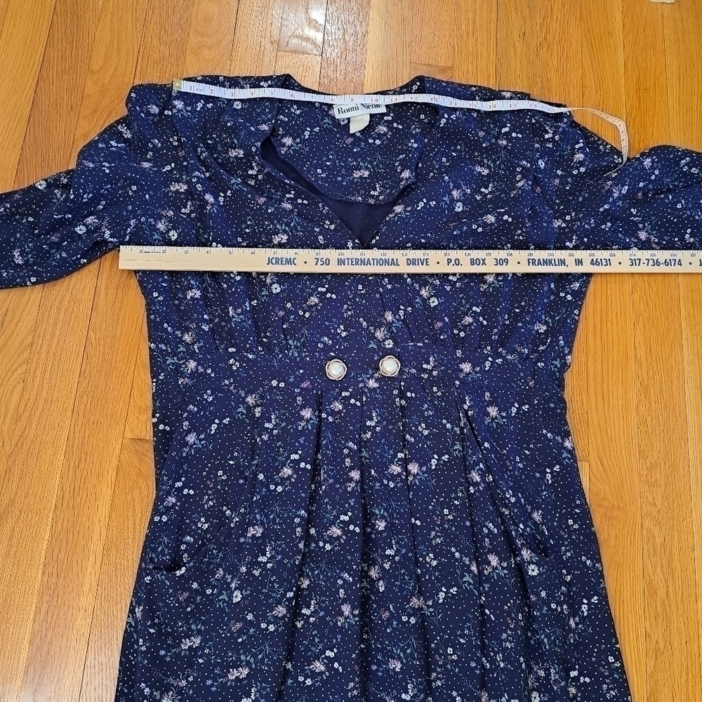 Vintage Ronni Nicole Women's Size 18 Prairie Peasant Floral Midi Dress Fit Flare - Picture 12 of 13